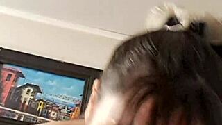 Stepmom with big natural tits and fat bbw body teases stepson in homemade solo glamour lingerie roleplay until he cums.