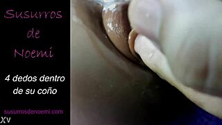 Specific Fingering Action with Four Digits Deep Inside Her Wet Pussy Until Orgasm