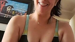 Stepmom with big natural tits and fat bbw body teases stepson in homemade solo glamour lingerie roleplay until he cums.