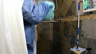 Dr tampa takes mina moon behind the scenes in latex gloves. Asian babe with big tits and shaved pussy gets handcuffed in florida.