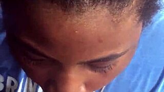 suckin my dick in the rain with black ebony teen 18+ blowjob action