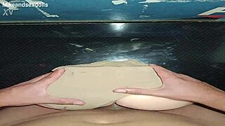 trailer with candy's anal in beige panties spreading gaping asshole for cum on ass creampie