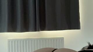 Horny BRITISH girl does SOLO TOY PLAY in softcore webcam session.