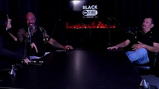 Did Carlos Urach take a beating from the brunette's butt? He begged for mercy so the host left her tits out on sheer red!