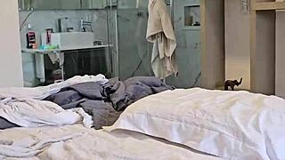 Brazilian wife Kalena Mitrak with big tits and tan lines bends over for doggystyle pounding in bedroom