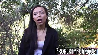 Young Black Real Estate Agent Tricked Into Fucking Pervert With Camera Outdoor