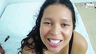 Milf swallowing cum my cuckold does not have permission to fuckme i masturbate for him as consolation i suck his small 18+ cock and i swallow his semen when he cums in my mouth hes a faggot asshole