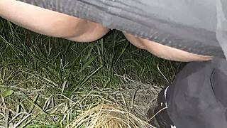 First I pissed and masturbated, then my girlfriend did too in the street - lesbian illusion girls.