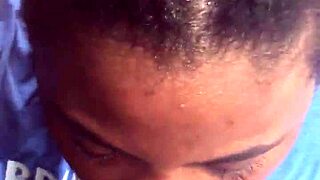 suckin my dick in the rain with black ebony teen 18+ blowjob action