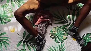 Black naked slut takes big cock in homemade anal assfucking for intense orgasm on webcam