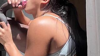 Big booty brunette meets her stepbrother casually. She gets what she wants in amateur couple scene with Nysdel.