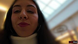 Public pee in jeans at shopping mall