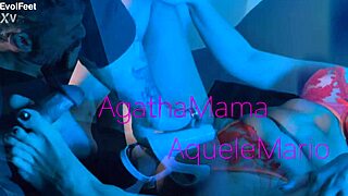 So this horny blonde milf gets wet with deepthroat blowjob and footjob on big tits. She squirts from cunilingus and juicy fucking.