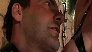 Italian slut dominates guy with teasing and bondage before taking cock deep in ass for cum in mouth.