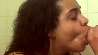 Fresh face teases with dildo in steamy shower solo fuck session