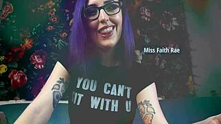 Alternative Emo Punk Goddess with Glasses and Tattoos Delivers BDSM Femdom Humiliation in Solo POV for Skinny Slave Training and CBT Lovers