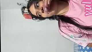 horny stepmom lures stepson into bath for cum swallow