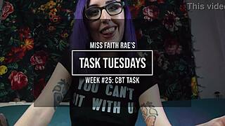 Alternative Emo Punk Goddess with Glasses and Tattoos Delivers BDSM Femdom Humiliation in Solo POV for Skinny Slave Training and CBT Lovers