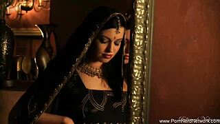 Indian woman displays exotic beauty in naked dance and solo masturbation on bed