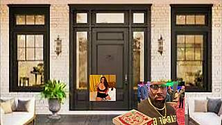 stacxxxs shows raven belle in bbw interracial with big natural tits as pizza boy returns