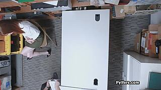What Happens When Cute Redhead Thief Faces Mall Security Drilling Her Hard In Hidden Cam Reality