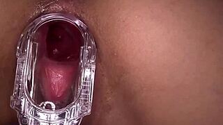 Horny amateur pussy squirts cum hard