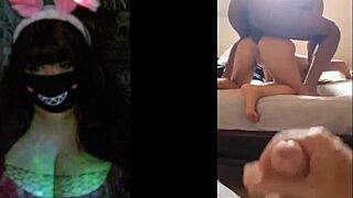 Redhead milf with huge tits reacts to cuckold compilation videos 😍