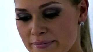 Beautiful lingerie-clad babes with big tits engage in passionate kissing and scissoring in high definition lesbian action