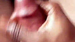 Black dick stroking hard with intense solo action