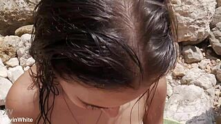 so, i'm out here fucking on the beach with my stepsister, right? some bathers are watching us have this public sex with blowjob, creampie, and tight shaved pussy action in a passionate roommate fantasy