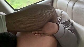 The neighbor nearly caught us during that intense backseat car fuck with missionary and creampie outdoors.