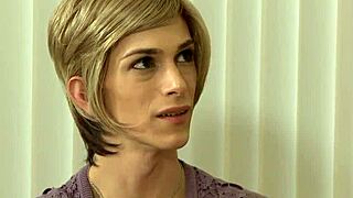 Gorgeous busty inked transsexual says 