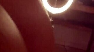 fucking my naughty asian cumslut girlfriend with cum covered huge interracial toys