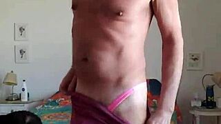 i'm like pervy papifachero rubbin my daddy boner bulge in n2n shorts and pink thong to stay warm in winter snow