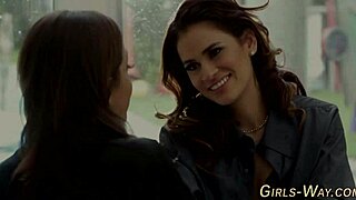 Hey, check out this brunette babe getting some intense oral action from her lezzie partner.