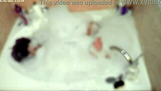 Solo Asian Boy Takes Relaxing Bubble Bath In Bathroom With Barefoot Fetish Display