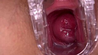 Horny amateur pussy squirts cum hard