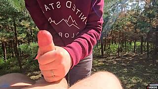 Double Morning Cum Fills Panties After Homemade Anal Massage Outdoors