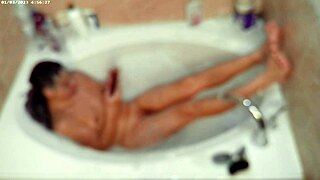 Solo Asian Boy Takes Relaxing Bubble Bath In Bathroom With Barefoot Fetish Display