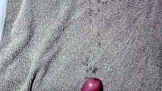 Cumshott scene with solo masturbation and moaning