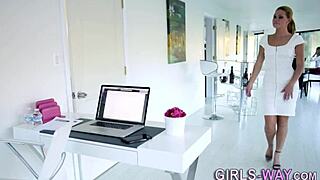 Beautiful lingerie-clad babes with big tits engage in passionate kissing and scissoring in high definition lesbian action