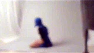 Check out this amateur Raven cosplay girl flashing her costume outdoors in public