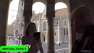 Porno Dan licks curvy muscular girl in doggystyle threesome with blowjob and handjob