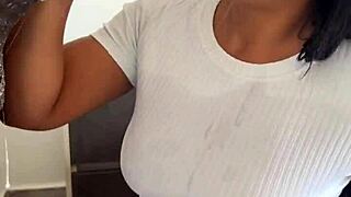 Amateur Couple Nysdel Devours Huge Meat Dildo with Deepthroat and Cum Swallow