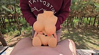 Double Morning Cum Fills Panties After Homemade Anal Massage Outdoors