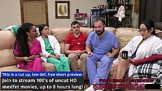 Petite Aria Nicole Spreads Shaved Pussy for Catheter by Doctor Tampa in Florida Hospital