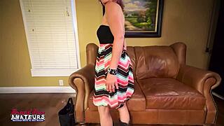 horny brunette milf cathrine deepthroats cock and swallows cum in pov