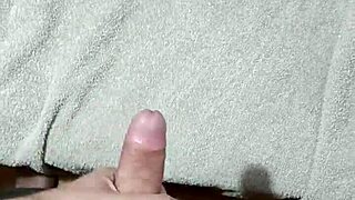 Cumshott scene with solo masturbation and moaning