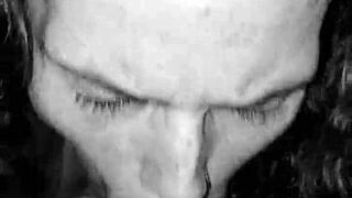 Redhead rimjob queen gives deepthroat blowjob and swallows cum from big cock