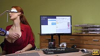 loan4k redhead teen gets spontaneous office sex with credit agent for cash!